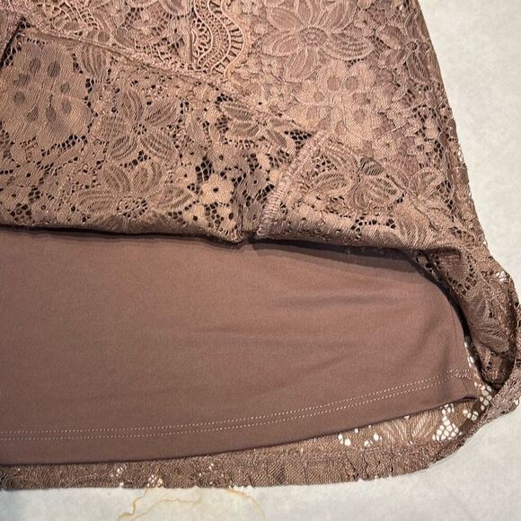 Cable & Gauge Short Sleeved Lace Blouse Top Shirt Sz Large Short Sleeve Dressy - Picture 7 of 8